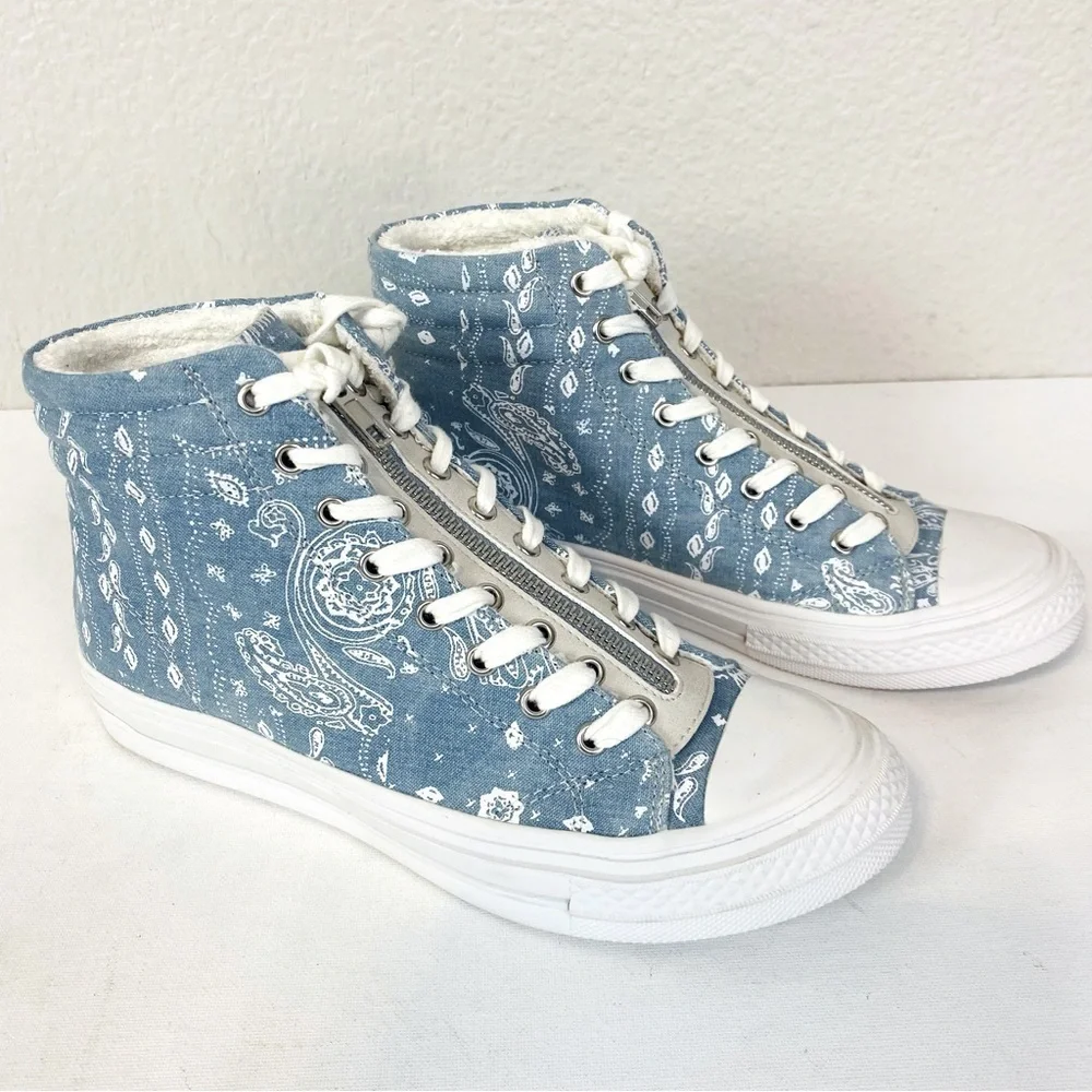 Yellow Box Denim Virgenia Hi Top Sneakers Size 7